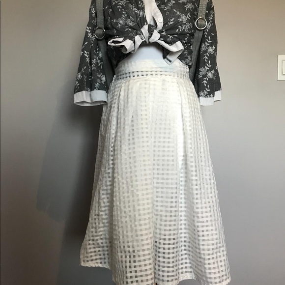 Vintage sheer waffle pattern high waist skirt - Picture 3 of 8